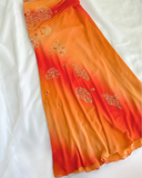 Orange Ombre Straps Two Pieces Sheath Chiffon Long Party Dresses, HZ0319