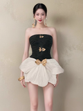 Simple Fashion Strapless Bow Design A-line Mini Party Dresses Homecoming Dresses, HZ0319