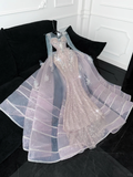 Vintage Shiny Pink Sequined Sweetheart Design Mermaid Prom Dress Evening Dress HZ0319
