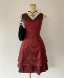 Vintage V Neck A-Line Short Party Dress Elegant Cocktail Dress, HZ0319