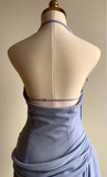 Lilac Halter Sheath Chiffon Short Party Dresses Homecoming Dresses, HZ0319