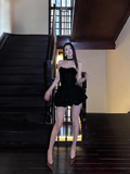 Shiny Velvet Strapless Sleeveless Sweet 16 Dress Homecoming Dress with Bowknot HZ0319