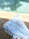 Seaside Spaghetti Straps Flower Tulle Homecoming Dress Sweet 16 Dress Cocktail Dress HZ0319