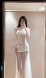 Sweet One Shoulder Flower Pleated Tulle Skirt Party Dress Prom Dress Women Dress Summer Dress HZ0319