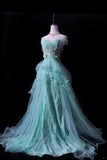 Gorgeous Sweetheart Neckline Flowers Rhinestone Tiered Tulle Prom Dress Evening Dress Birthday Sweet 16 Dress HZ0319