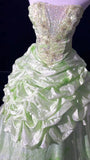 Sweet Strapless Rhinestone Pleated Tiered Evening Dress Prom Dress Ball Gown Sweet 16 Dress HZ0319