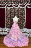 Cute Strapless Floral Tiered Ruffle Birthday Party Dress Quinceanera Dress Prom Dress Evening Dress HZ0319