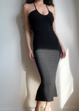 Sexy Halter Fitted Mermaid Skirt Summer Vacation Seaside Dress Women Date Dress HZ0319