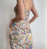 Vacation Spaghetti Straps Print Floral Short Skirt Summer Seaside Dress Women Date Dress HZ0319