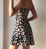 Cute A Line Spaghetti Straps Floral Short Skirt Women Teenage Girl Summer Dress Vacation Date Dress HZ0319