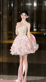 Shiny Sweetheart Neckline Bowknot Short Prom Dress Homecoming Dress Party Dress HZ0319