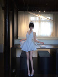 Popular A Line Halter Pleated Short Prom Dress Homecoming Dress Birthday Party Dress HZ0319