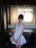 Popular A Line Halter Pleated Short Prom Dress Homecoming Dress Birthday Party Dress HZ0319