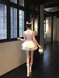 Cute A Line Bowknot Tulle Tiered Short Prom Dress Homecoming Dress Birthday Party Dress HZ0319