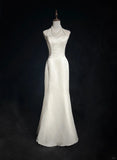 Beauty Halter Embroidered Floor Length Prom Wedding Dress Evening Dress Party Dress HZ0319
