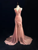 Elegant Halter Pleated Floor Length Prom Dress Evening Dress Party Dress HZ0319