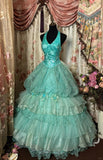 Stunning Prom Dress Halter Sequins Tiered Ball Gown Evening Dress Sweet 16 Dress HZ0319