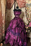 Gorgeous Prom Dress Strapless Ruffle Tiered Ball Gown Evening Dress Sweet 16 Dress HZ0319