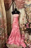 Sweet Prom Dress Strapless Pleated Mermaid Prom Gown Evening Dress Birthday Dress Business Dinner Dress HZ0319