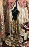 Sexy Prom Dress Halter Backless Leopard Print Long Prom Dress Evening Dress Gala Dress Party Dress HZ0319