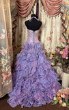 Sweet Prom Dress Spaghetti Straps Ruffle Tiered Evening Dress Dance Dress Birthday Party Dress HZ0319
