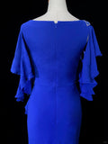 Elegant Prom Dress Crew Neck Asymmetrical Hem Evening Dress Gala Dress Business Dinner Dress HZ0319