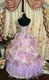 Sweet Prom Dress Sweetheart Pleated Print Ball Gown Evening Dress Masquerade Ball HZ0319