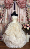 Elegant Prom Dress Strapless Pleated Ruffle Ball Gown Evening Dress Gala Dress Masquerade Ball HZ0319
