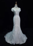 Elegant Wedding Dress Square Neck Mermaid Prom Dress Evening Dress Gala Dress HZ0319