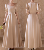 Minimalist A Line Square Neck Bridesmaid Dress HZ0319
