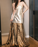 Shiny Prom Dress Strapless Floor Length Prom Dress Evening Dress Gala Dress HZ0319