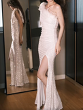 Sexy Prom Dress One Shoulder Slit Fitted Prom Dress Evening Dress Gala Dress HZ0319