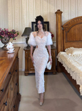 Stunning Prom Dress Spaghetti Straps Pearl Evening Dresses Birthday Party Dress Prom Gown Gala Dress HZ0319