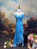 Sweet Prom Dress Spaghetti Straps Pleated Ruffle Evening Dresses Birthday Party Dress Prom Gown HZ0319