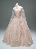 Beauty Prom Dress Strapless Sequins Ball Gown Gala Dress Evening Dresses HZ0319