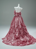 Shiny Prom Dress Pink Sweetheart Pleated Ball Gown Gala Dress Evening Dresses Masquerade Ball HZ0319
