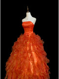Sweet Ball Gown Strapless Pleated Ruffle Evening Dress 16th Dress Prom Dress HZ0319