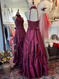 Elegant Prom Dress A Line Halter Party Dress Gala Dress Evening Dress HZ0319