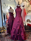 Elegant Prom Dress A Line Halter Party Dress Gala Dress Evening Dress HZ0319