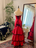 Pretty Prom Dress Sweetheart Tiered Mermaid Evening Dress Gala Dress HZ0319