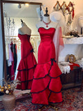 Pretty Prom Dress Sweetheart Tiered Mermaid Evening Dress Gala Dress HZ0319