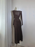 Sexy Prom Dress Crew Neck Pleated Birthday Party Dress Gala Dress HZ0319