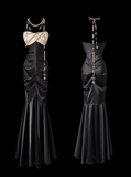 Elegant Prom Dress Strapless Pleated Mermaid Evening Dress Prom Gown Gala Dress HZ0319