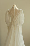 Elegant A Line Lace Floral Wedding Dress HZ0319