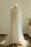 Elegant A Line Lace Floral Wedding Dress HZ0319