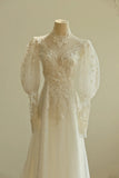 Elegant A Line Lace Floral Wedding Dress HZ0319
