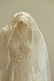 Elegant A Line Lace Floral Wedding Dress HZ0319