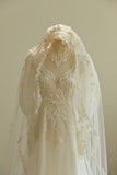 Elegant A Line Lace Floral Wedding Dress HZ0319