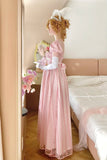 Sweet Prom Dress A Line Square Neck Floral Birthday Party Dress Evening Dress HZ0319