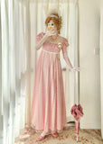 Sweet Prom Dress A Line Square Neck Floral Birthday Party Dress Evening Dress HZ0319